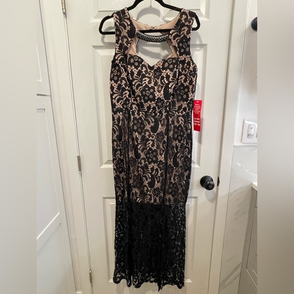 Enfocus Studio Black Lace Evening Dress Size 14 - Picture 1 of 4